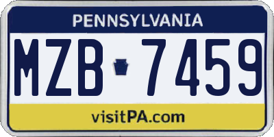 PA license plate MZB7459