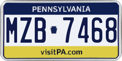 PA license plate MZB7468