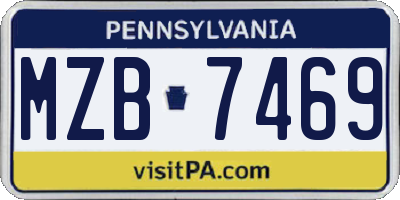 PA license plate MZB7469