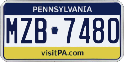 PA license plate MZB7480