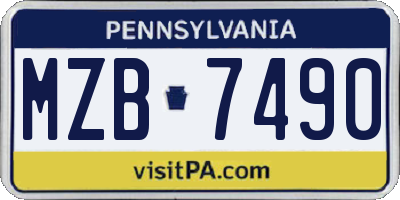 PA license plate MZB7490