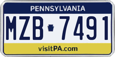 PA license plate MZB7491
