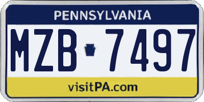 PA license plate MZB7497