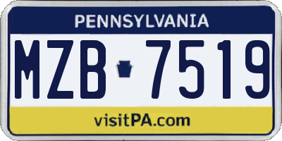PA license plate MZB7519