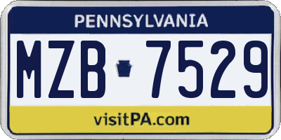 PA license plate MZB7529