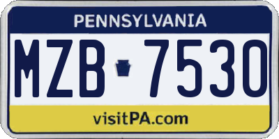 PA license plate MZB7530