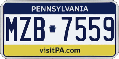 PA license plate MZB7559