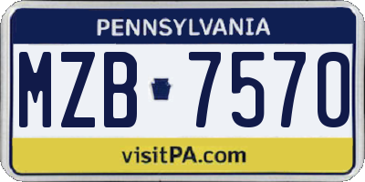 PA license plate MZB7570