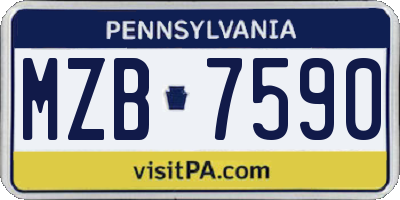 PA license plate MZB7590