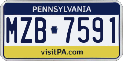 PA license plate MZB7591