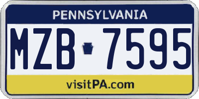 PA license plate MZB7595