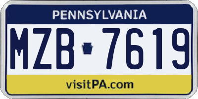 PA license plate MZB7619