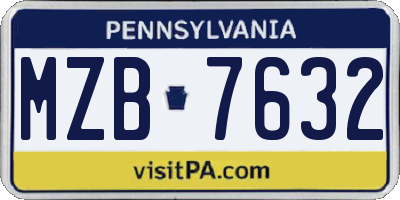 PA license plate MZB7632