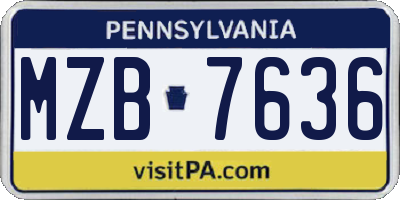 PA license plate MZB7636