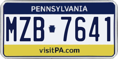 PA license plate MZB7641