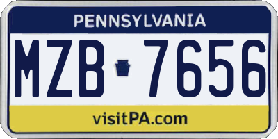 PA license plate MZB7656