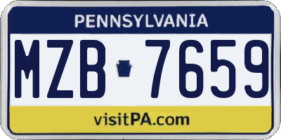 PA license plate MZB7659