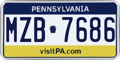 PA license plate MZB7686