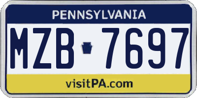 PA license plate MZB7697
