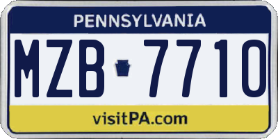 PA license plate MZB7710