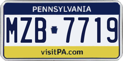 PA license plate MZB7719