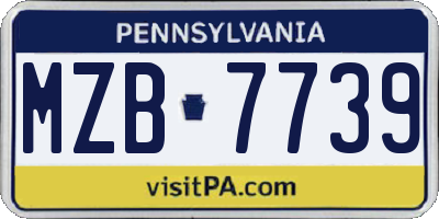 PA license plate MZB7739