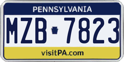 PA license plate MZB7823