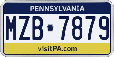 PA license plate MZB7879