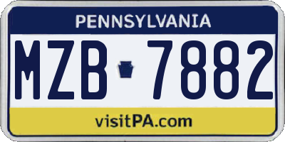 PA license plate MZB7882