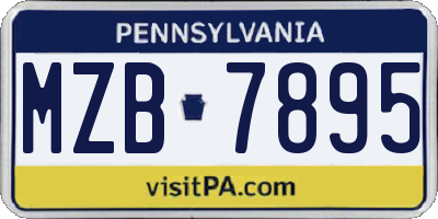 PA license plate MZB7895