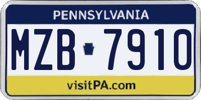 PA license plate MZB7910