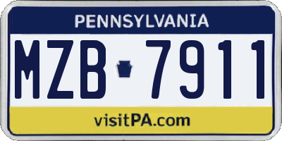 PA license plate MZB7911