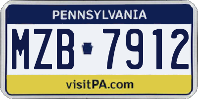PA license plate MZB7912