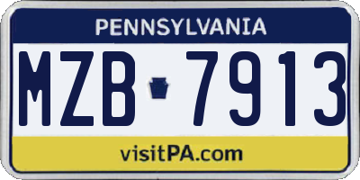 PA license plate MZB7913
