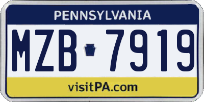 PA license plate MZB7919