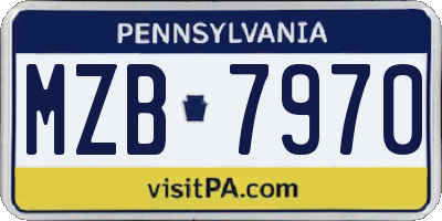 PA license plate MZB7970