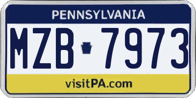 PA license plate MZB7973