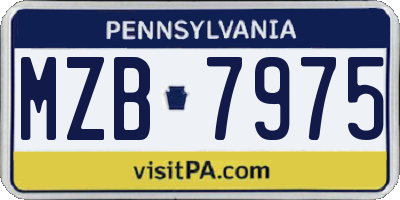 PA license plate MZB7975