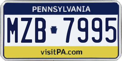 PA license plate MZB7995