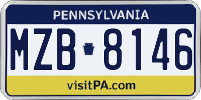 PA license plate MZB8146