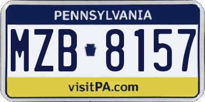 PA license plate MZB8157