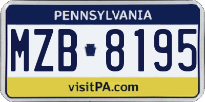 PA license plate MZB8195
