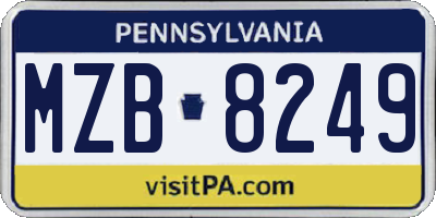 PA license plate MZB8249