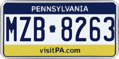 PA license plate MZB8263