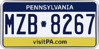 PA license plate MZB8267