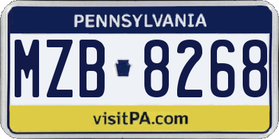 PA license plate MZB8268