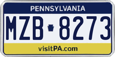 PA license plate MZB8273