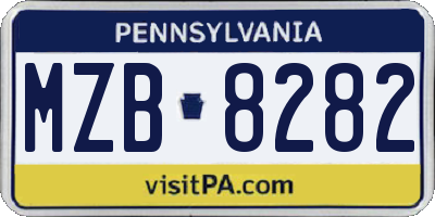 PA license plate MZB8282