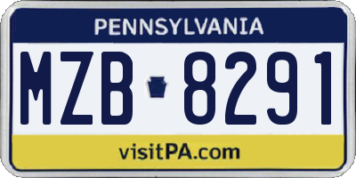 PA license plate MZB8291