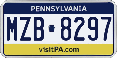 PA license plate MZB8297
